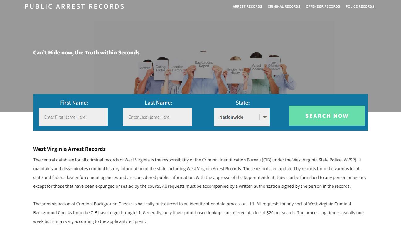 West Virginia Arrest Records | Get Instant Reports On People